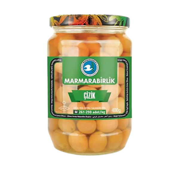 MARMARA BİRLİK  YEŞİL ZEYTİN ÇİZİK 400 GR * 6 