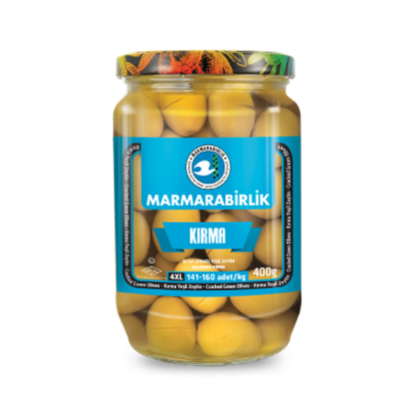 MARMARA BİRLİK  YEŞİL ZEYTİN KIRMA 400 GR * 6 