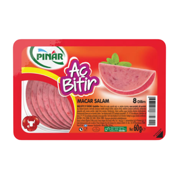 PINAR AÇ BİTİR MACAR SALAM (KOLİ İÇİ 15 ADET)